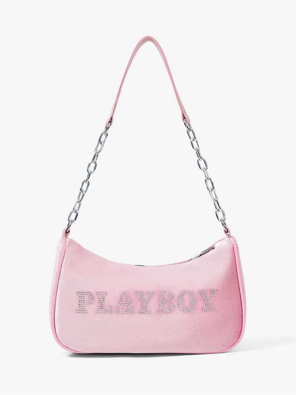 PLAYBOY Pastel Pink Shoulder Bag with Chain Detail